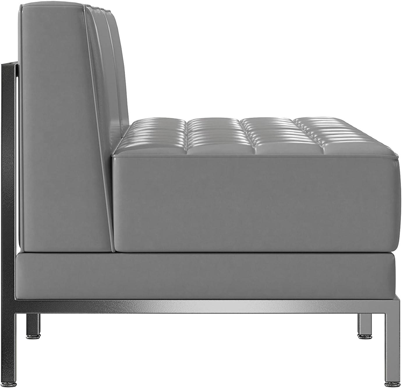 imageFlash Furniture HERCULES Imagination Series 2 Piece Gray LeatherSoft Waiting Room Lounge Set Reception Bench2Piece Set
