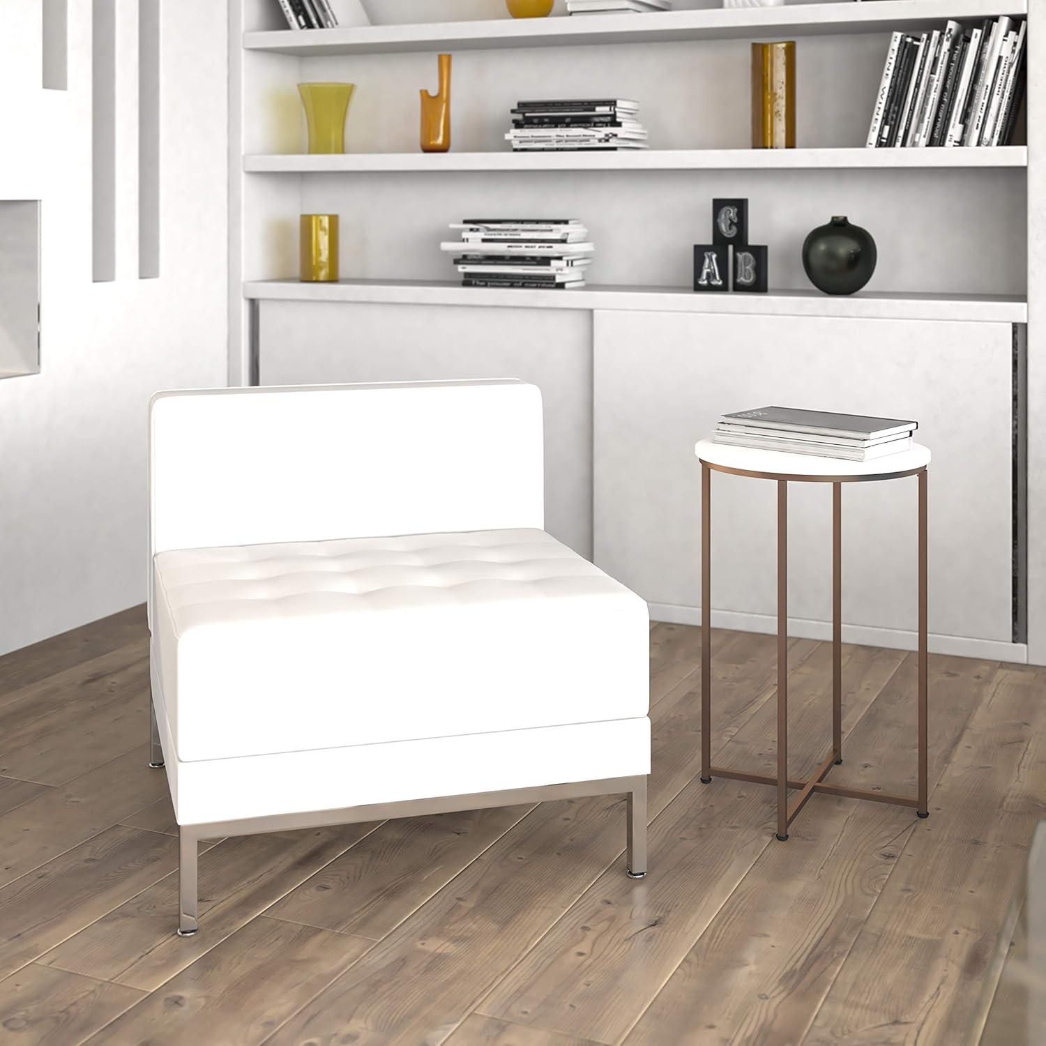 imageFlash Furniture HERCULES Imagination Series Contemporary Black LeatherSoft Middle ChairMelrose White