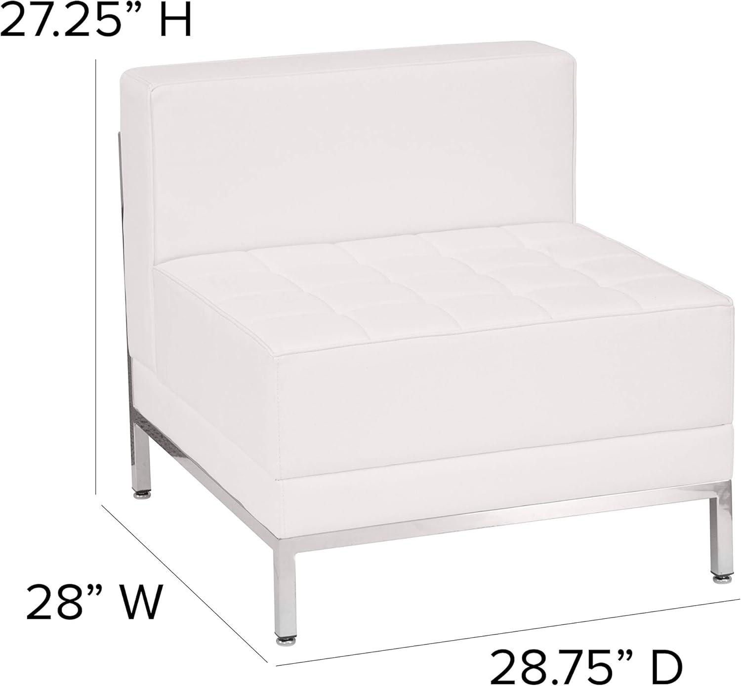 imageFlash Furniture HERCULES Imagination Series Contemporary Black LeatherSoft Middle ChairMelrose White