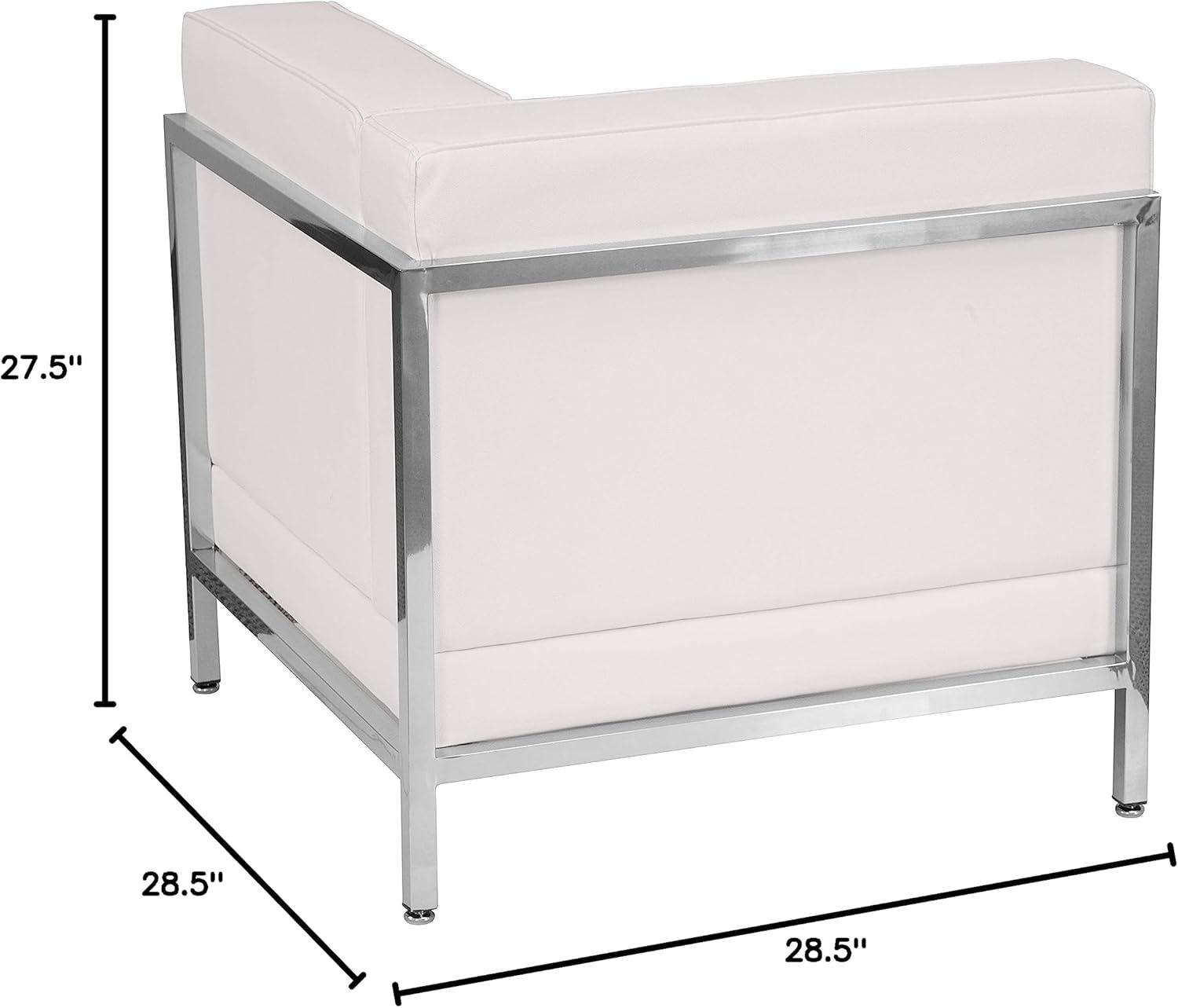 imageFlash Furniture HERCULES Imagination Series Contemporary Black LeatherSoft Middle ChairMelrose White