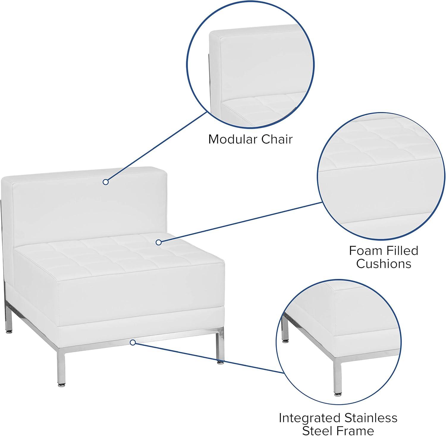 imageFlash Furniture HERCULES Imagination Series Contemporary Black LeatherSoft Middle ChairMelrose White