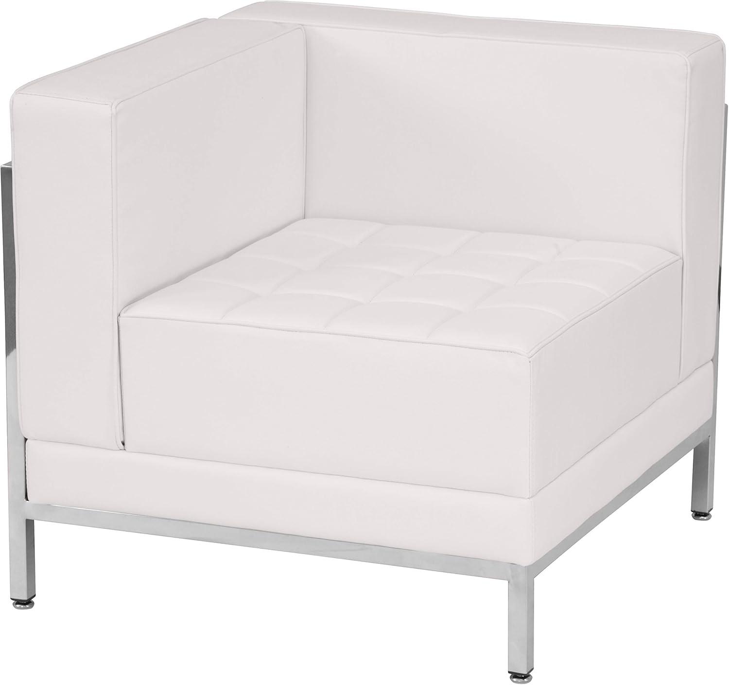 imageFlash Furniture HERCULES Imagination Series Contemporary Black LeatherSoft Middle ChairMelrose White