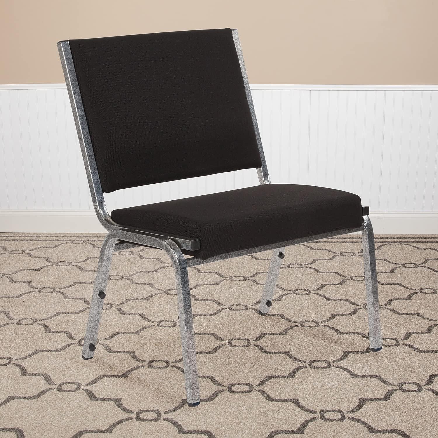 imageFlash Furniture HERCULES Series 1000 lb Rated Black Antimicrobial Vinyl Bariatric Medical Reception ChairBlack Fabric