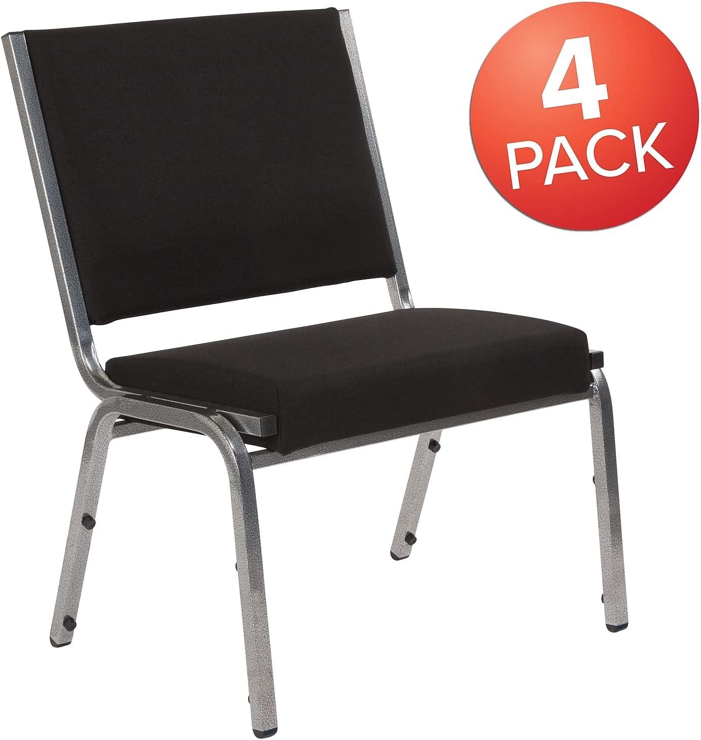 imageFlash Furniture HERCULES Series 1000 lb Rated Black Antimicrobial Vinyl Bariatric Medical Reception ChairBlack Fabric