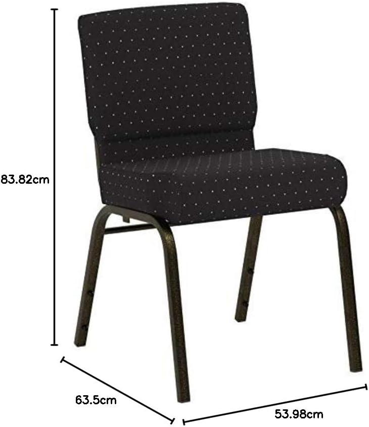 imageFlash Furniture HERCULES Series 21W Stacking Church Chair in Black Dot Patterned Fabric Gold Vein FrameBlack Dot Patterned FabricGold Vein Frame