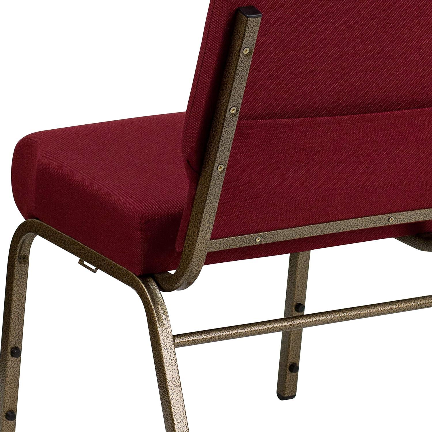 imageFlash Furniture HERCULES Series 21W Stacking Church Chair in Black Dot Patterned Fabric Gold Vein FrameBurgundy FabricGold Vein Frame
