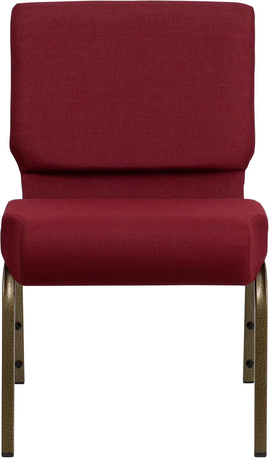 imageFlash Furniture HERCULES Series 21W Stacking Church Chair in Black Dot Patterned Fabric Gold Vein FrameBurgundy FabricGold Vein Frame