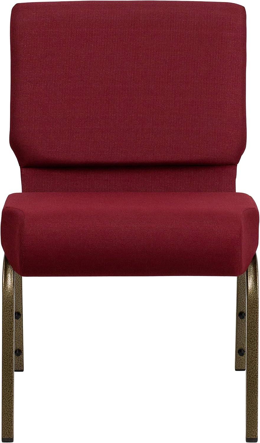 imageFlash Furniture HERCULES Series 21W Stacking Church Chair in Black Dot Patterned Fabric Gold Vein FrameBurgundy FabricGold Vein Frame