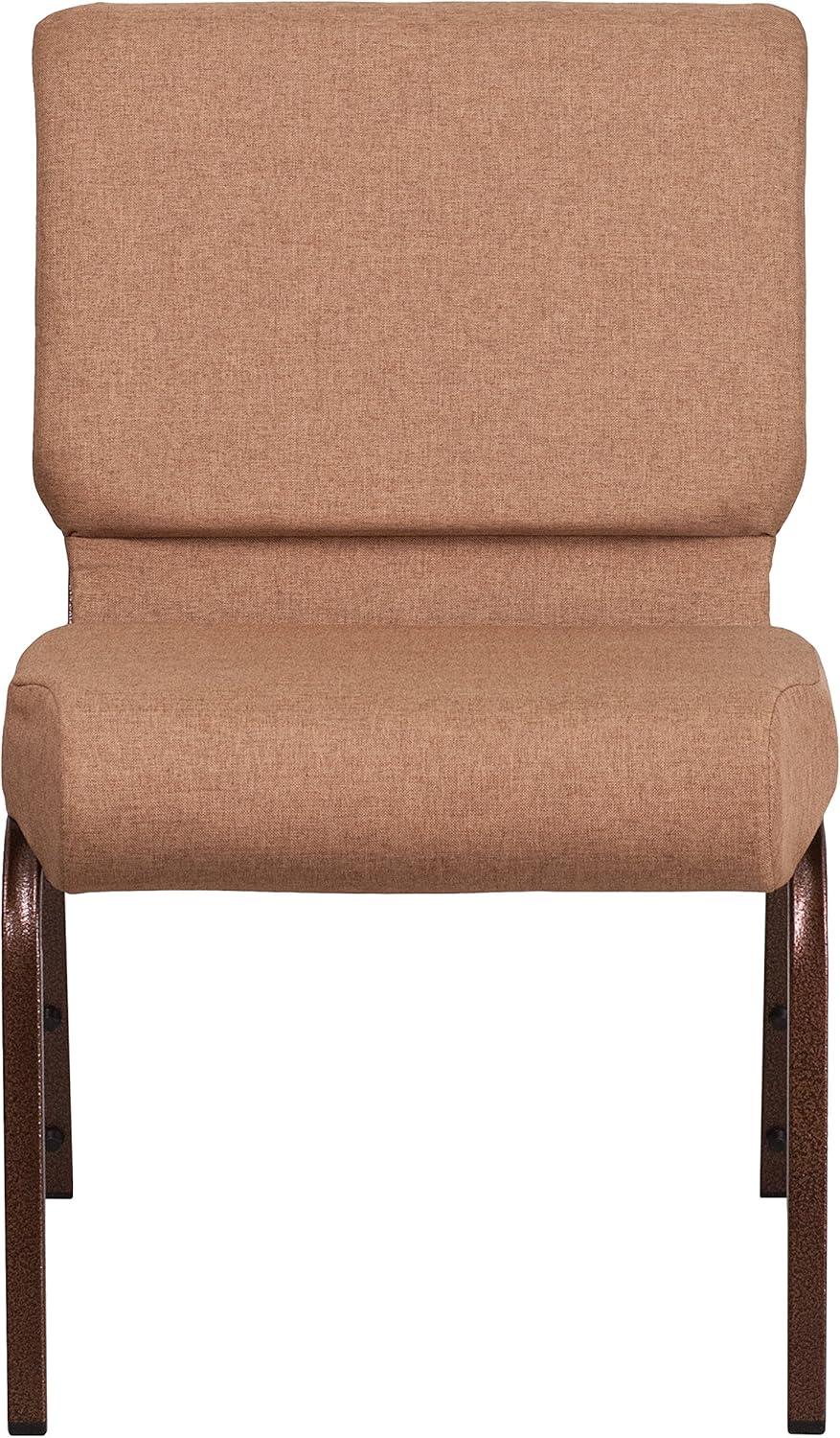 imageFlash Furniture HERCULES Series 21W Stacking Church Chair in Black Dot Patterned Fabric Gold Vein FrameCaramel FabricCopper Vein Frame