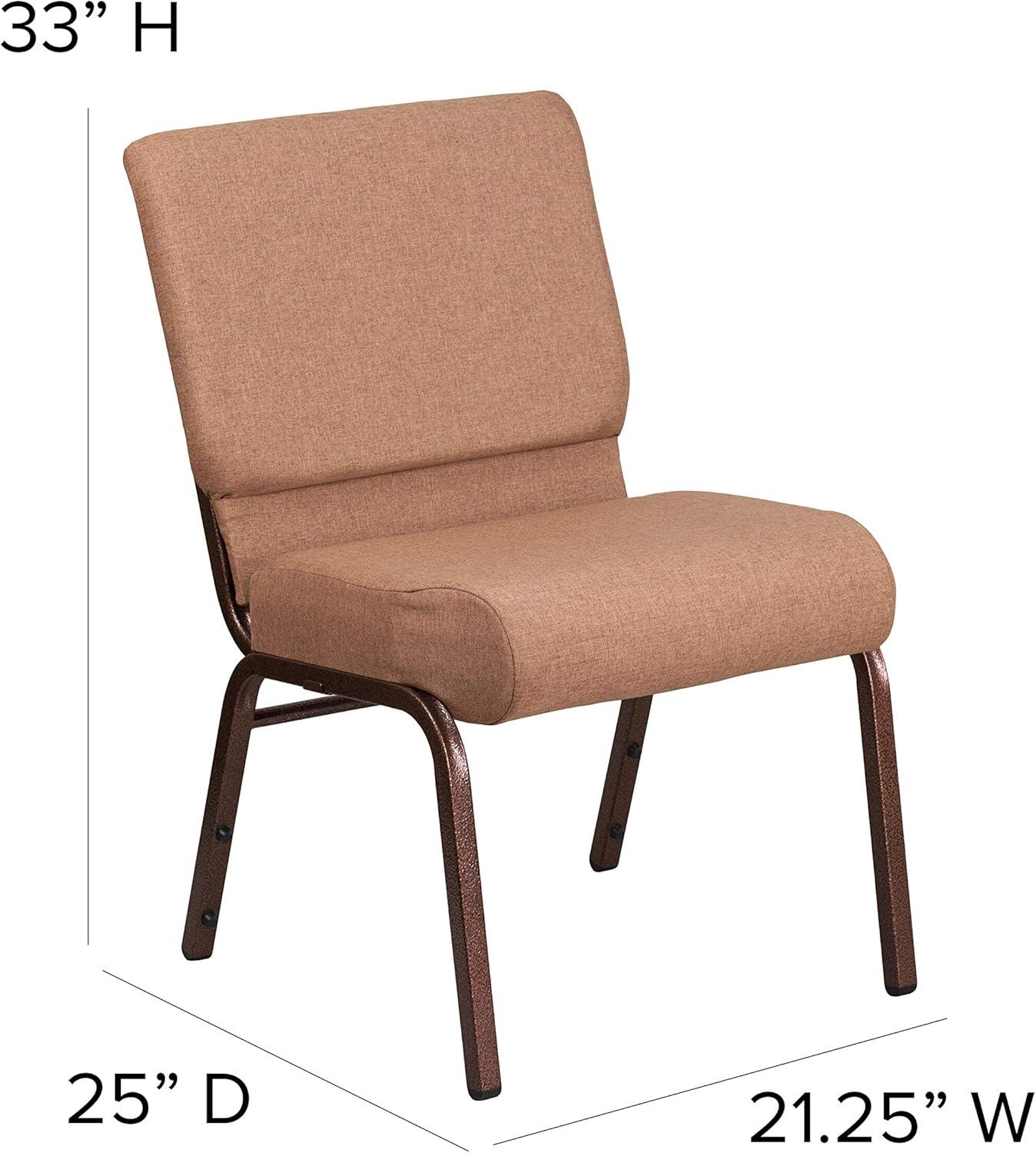 imageFlash Furniture HERCULES Series 21W Stacking Church Chair in Black Dot Patterned Fabric Gold Vein FrameCaramel FabricCopper Vein Frame