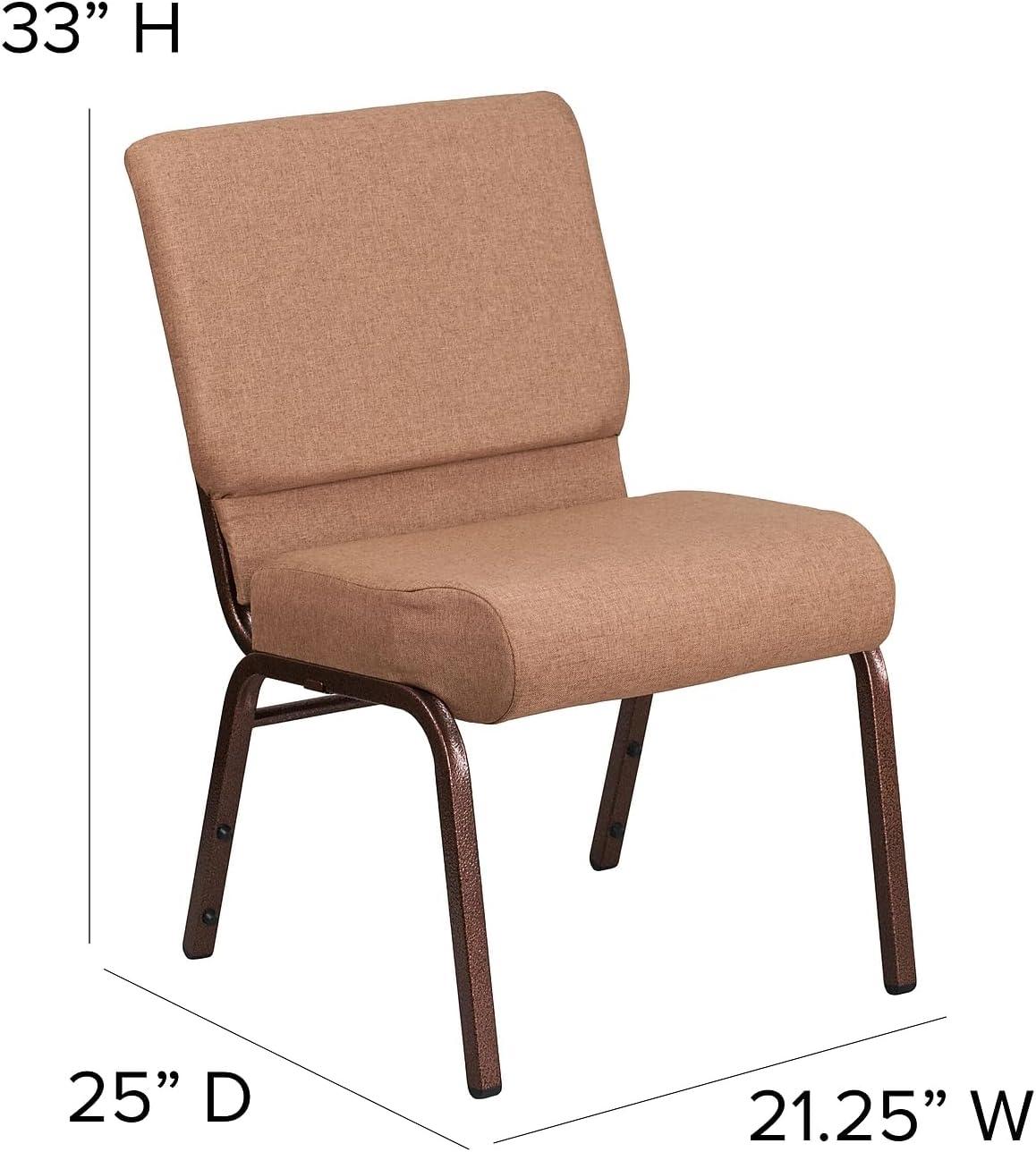 imageFlash Furniture HERCULES Series 21W Stacking Church Chair in Black Dot Patterned Fabric Gold Vein FrameCaramel FabricCopper Vein Frame