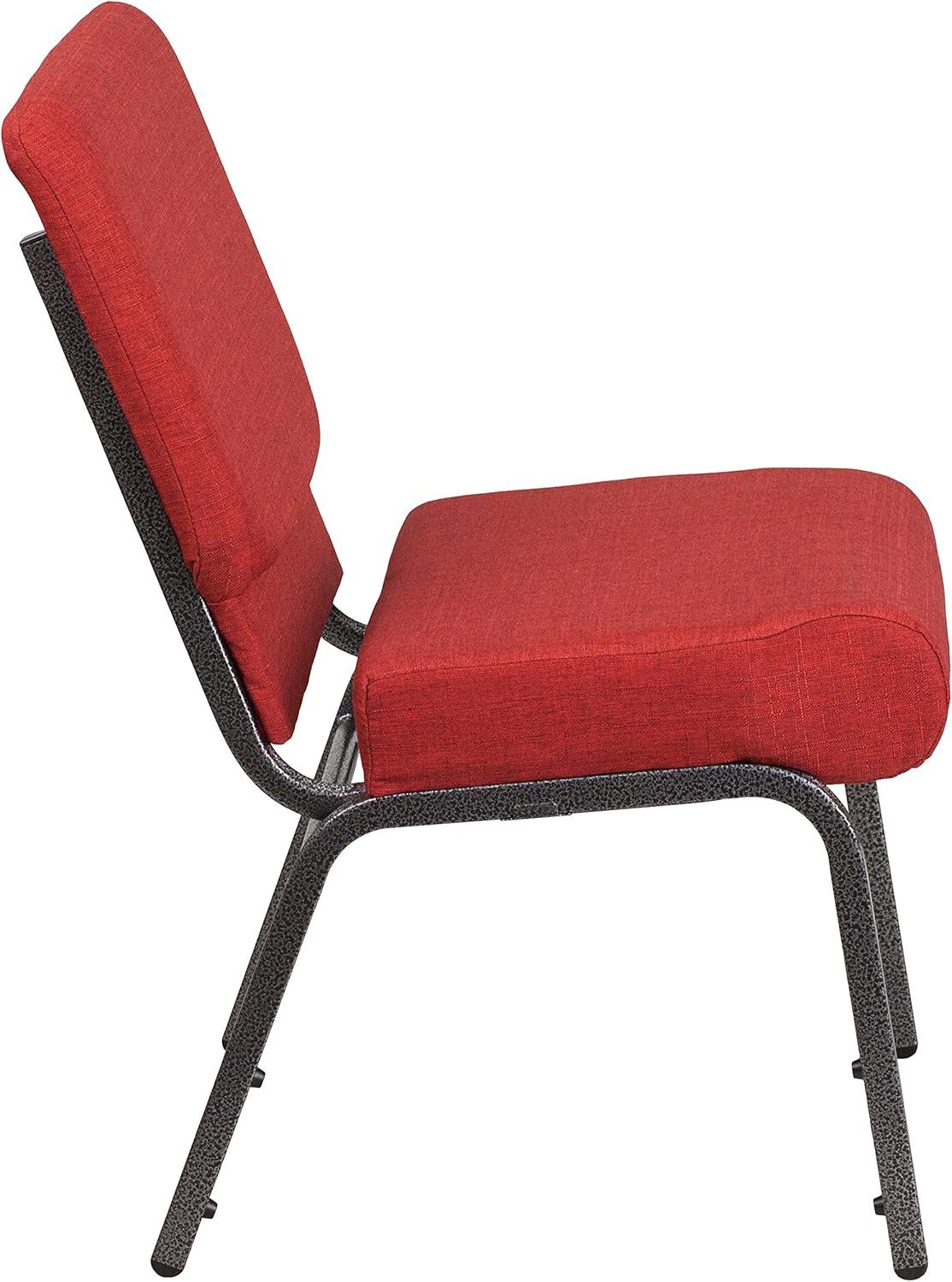 imageFlash Furniture HERCULES Series 21W Stacking Church Chair in Black Dot Patterned Fabric Gold Vein FrameCrimson FabricSilver Vein Frame