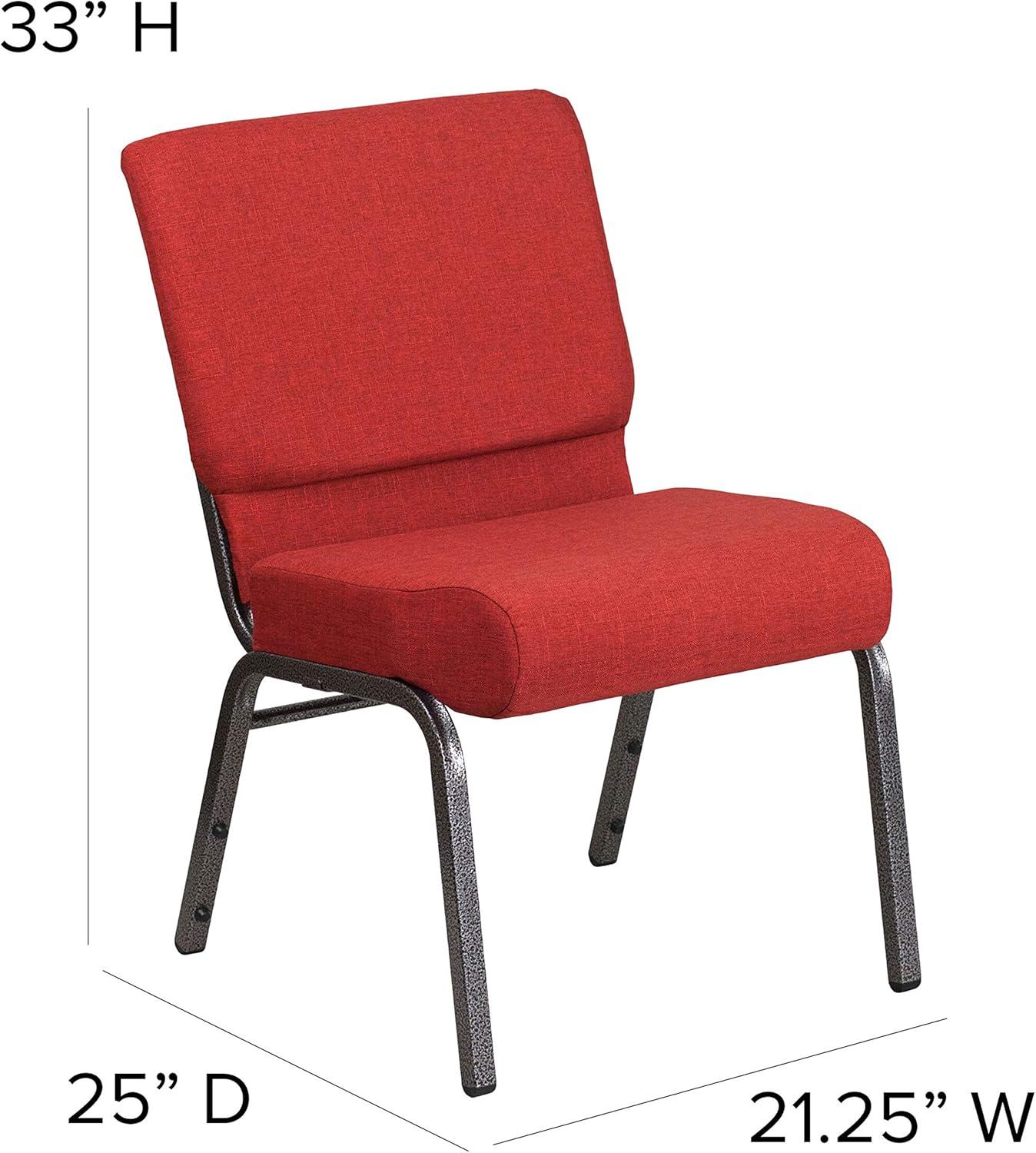 imageFlash Furniture HERCULES Series 21W Stacking Church Chair in Black Dot Patterned Fabric Gold Vein FrameCrimson FabricSilver Vein Frame