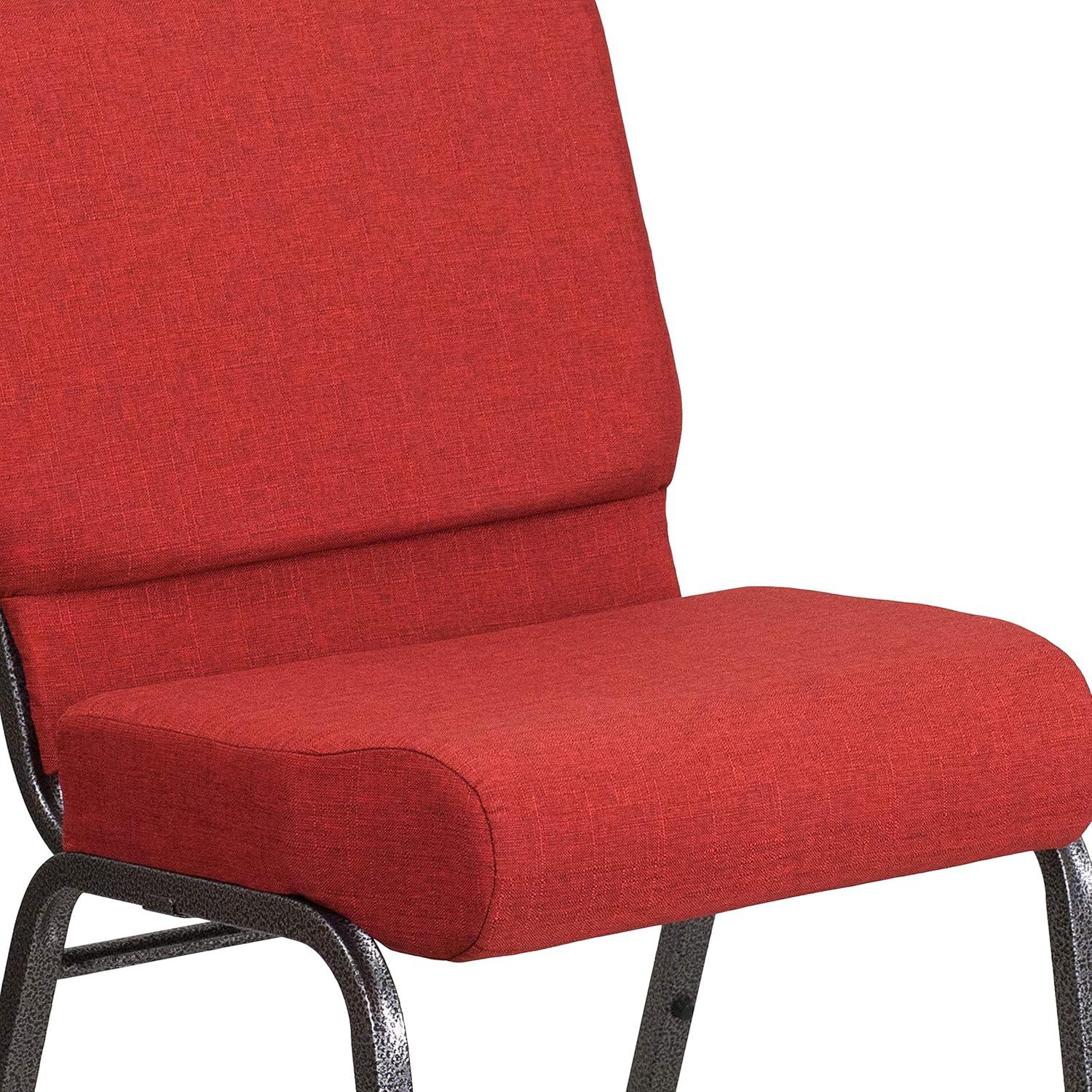 imageFlash Furniture HERCULES Series 21W Stacking Church Chair in Black Dot Patterned Fabric Gold Vein FrameCrimson FabricSilver Vein Frame