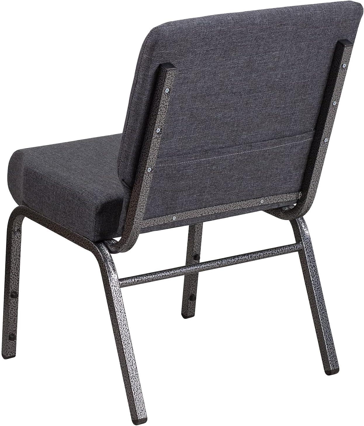 imageFlash Furniture HERCULES Series 21W Stacking Church Chair in Black Dot Patterned Fabric Gold Vein FrameDark Gray FabricSilver Vein Frame