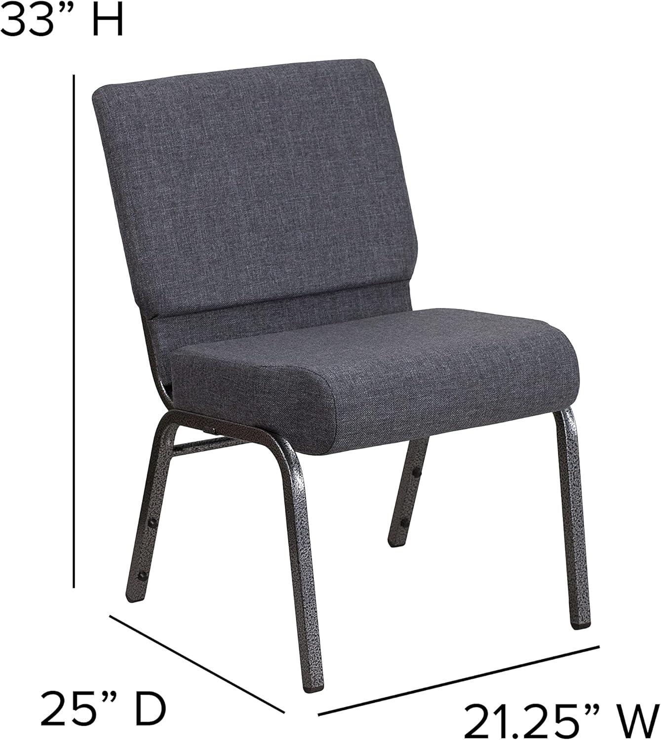 imageFlash Furniture HERCULES Series 21W Stacking Church Chair in Black Dot Patterned Fabric Gold Vein FrameDark Gray FabricSilver Vein Frame