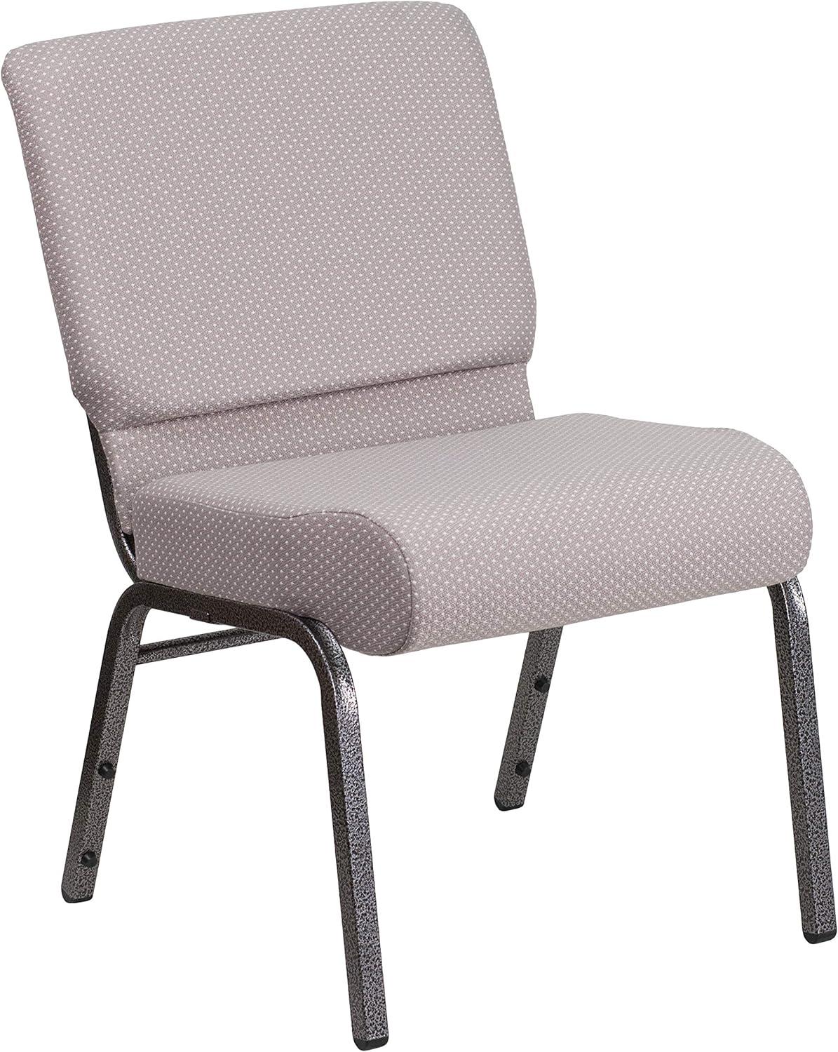 imageFlash Furniture HERCULES Series 21W Stacking Church Chair in Black Dot Patterned Fabric Gold Vein FrameGray Dot FabricSilver Vein Frame