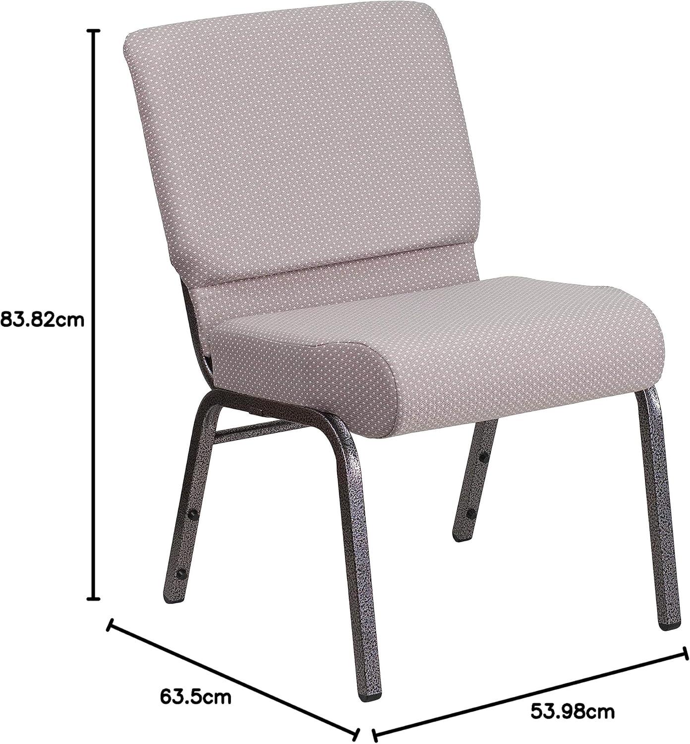 imageFlash Furniture HERCULES Series 21W Stacking Church Chair in Black Dot Patterned Fabric Gold Vein FrameGray Dot FabricSilver Vein Frame