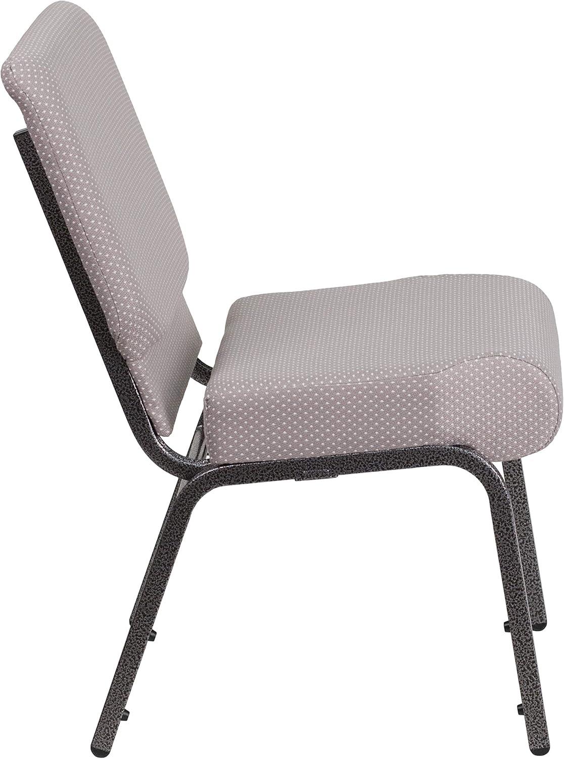 imageFlash Furniture HERCULES Series 21W Stacking Church Chair in Black Dot Patterned Fabric Gold Vein FrameGray Dot FabricSilver Vein Frame