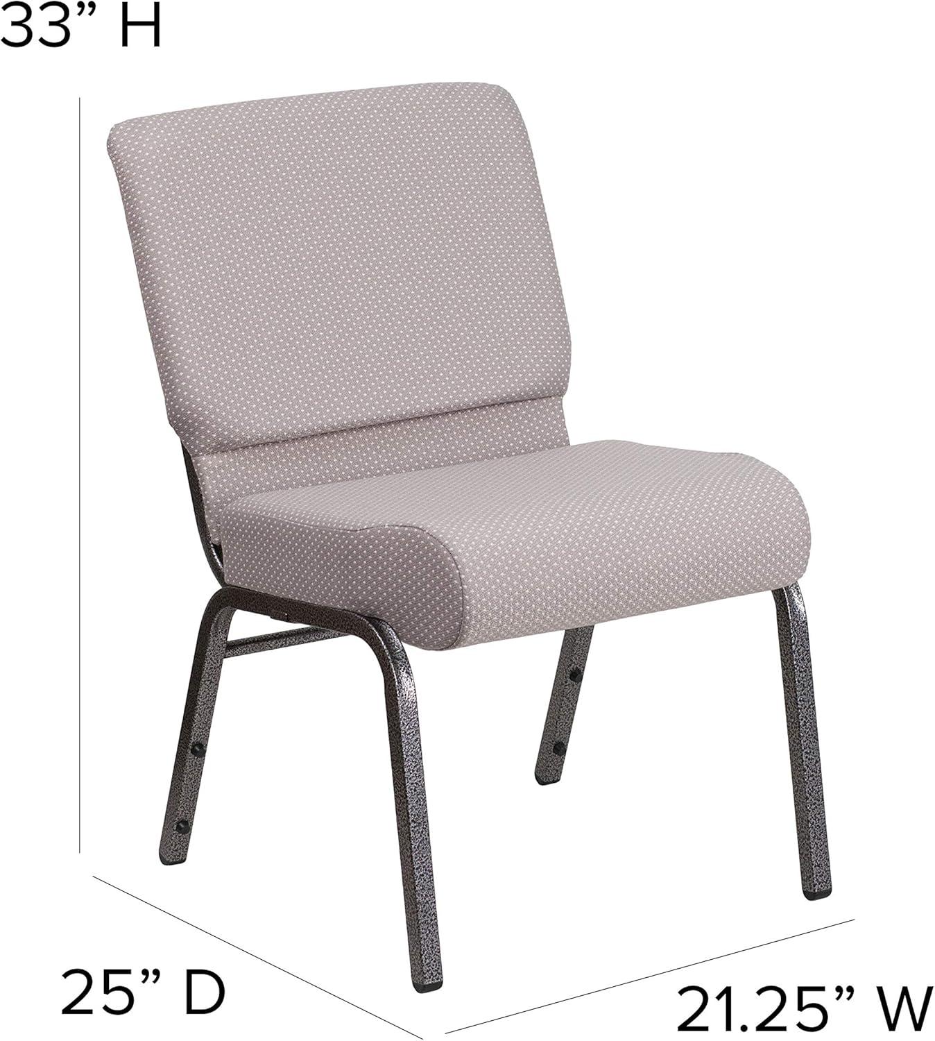 imageFlash Furniture HERCULES Series 21W Stacking Church Chair in Black Dot Patterned Fabric Gold Vein FrameGray Dot FabricSilver Vein Frame