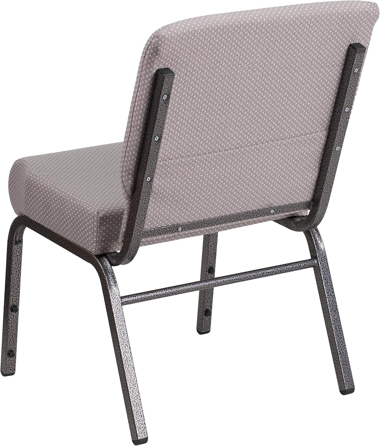 imageFlash Furniture HERCULES Series 21W Stacking Church Chair in Black Dot Patterned Fabric Gold Vein FrameGray Dot FabricSilver Vein Frame