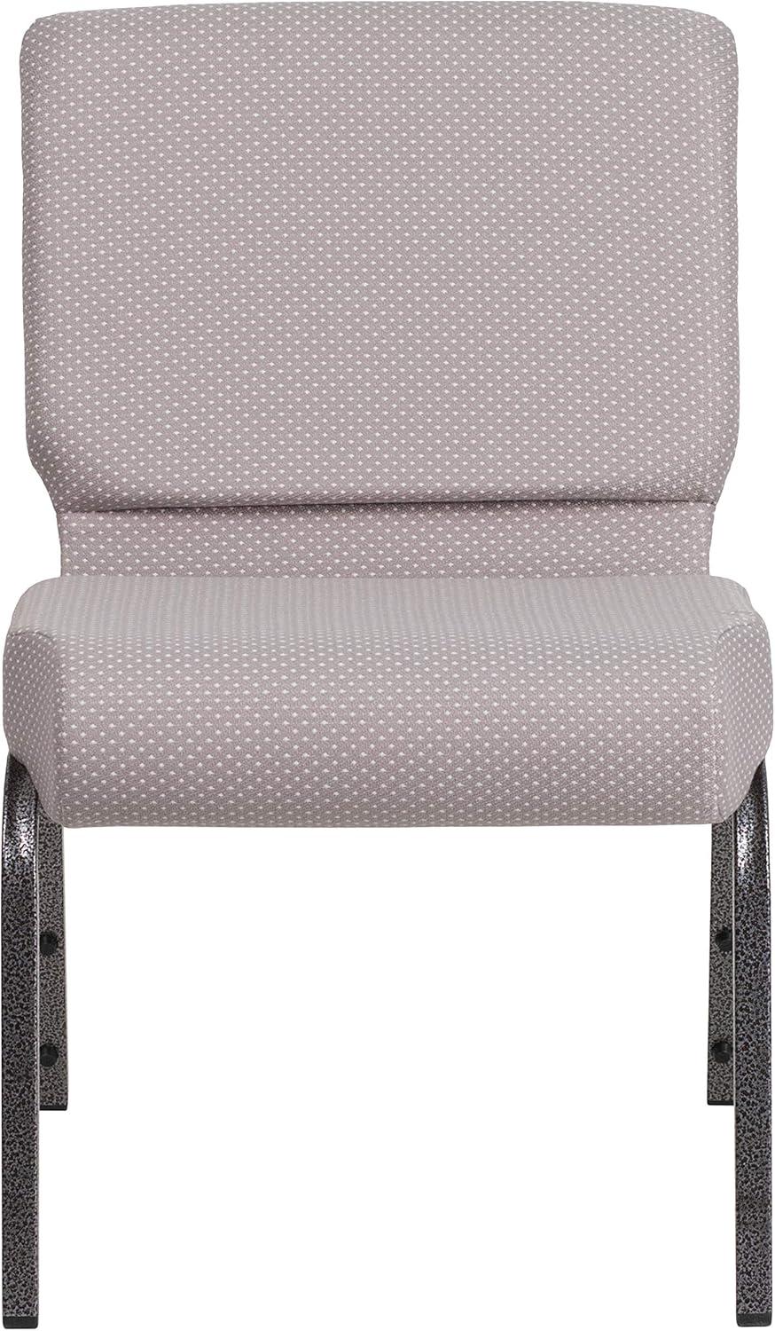 imageFlash Furniture HERCULES Series 21W Stacking Church Chair in Black Dot Patterned Fabric Gold Vein FrameGray Dot FabricSilver Vein Frame
