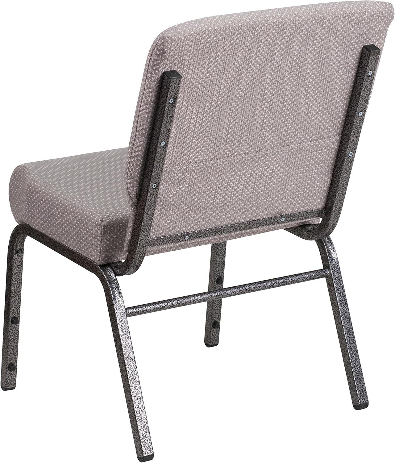 imageFlash Furniture HERCULES Series 21W Stacking Church Chair in Black Dot Patterned Fabric Gold Vein FrameGray Dot FabricSilver Vein Frame