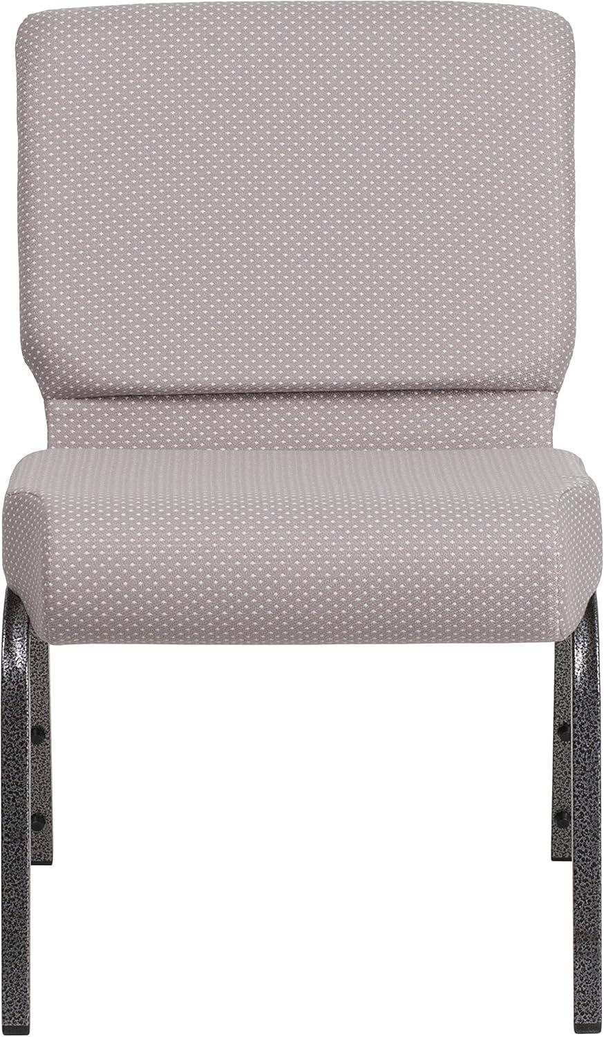 imageFlash Furniture HERCULES Series 21W Stacking Church Chair in Black Dot Patterned Fabric Gold Vein FrameGray Dot FabricSilver Vein Frame