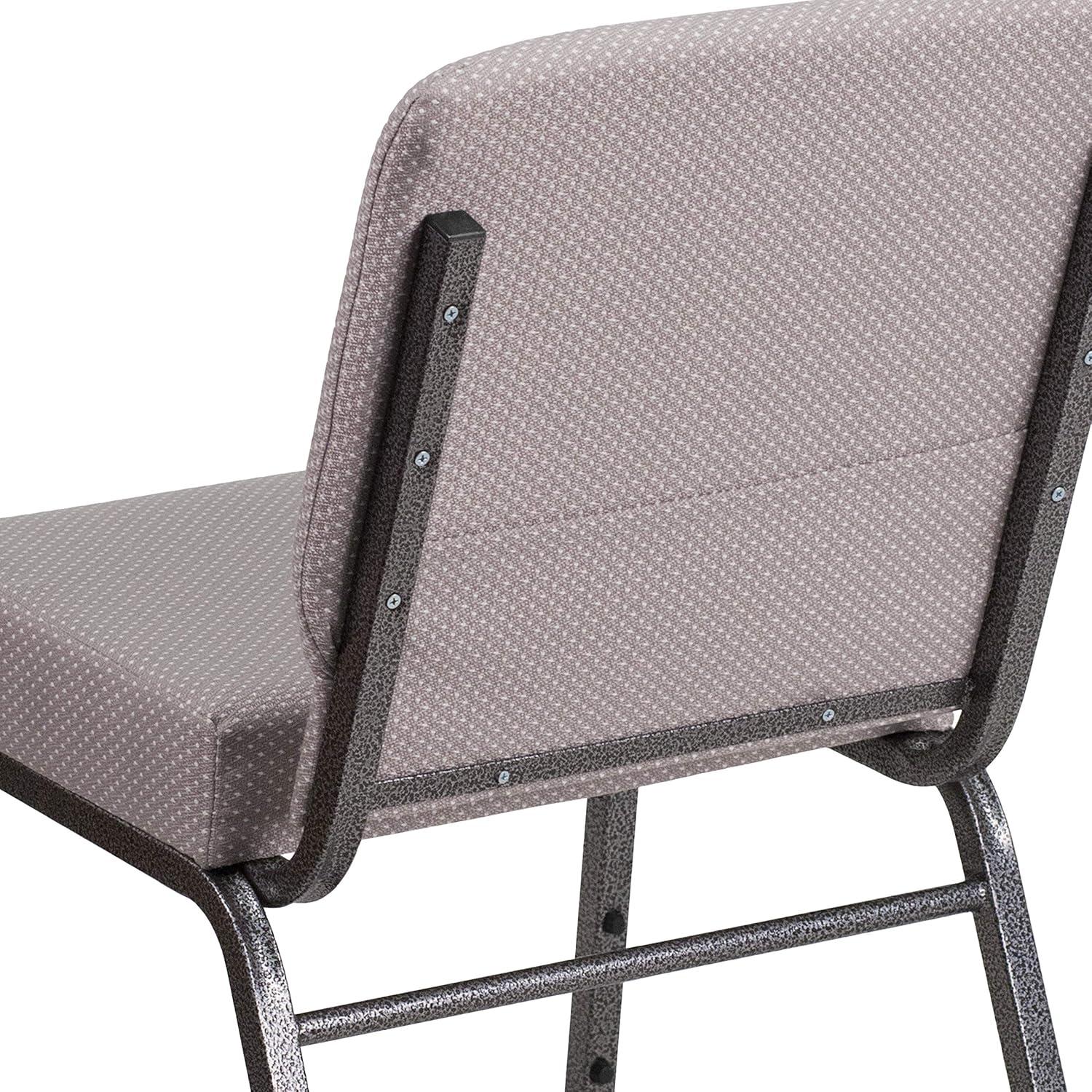 imageFlash Furniture HERCULES Series 21W Stacking Church Chair in Black Dot Patterned Fabric Gold Vein FrameGray Dot FabricSilver Vein Frame