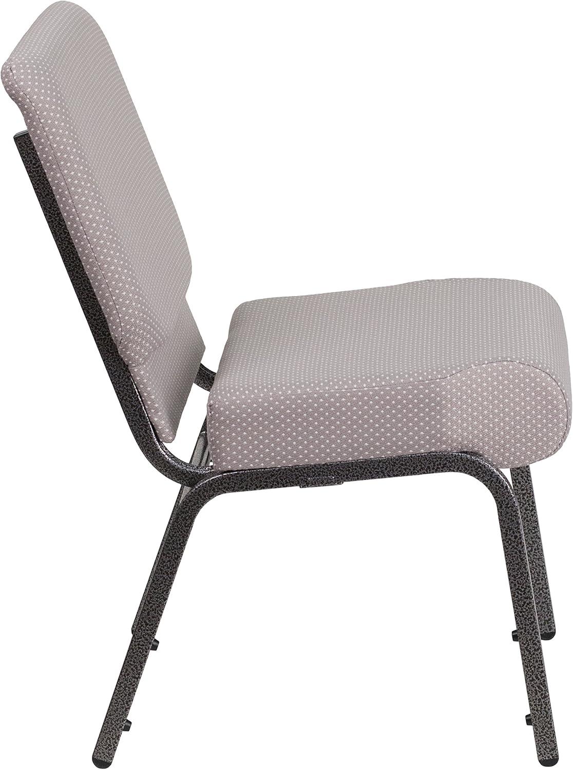 imageFlash Furniture HERCULES Series 21W Stacking Church Chair in Black Dot Patterned Fabric Gold Vein FrameGray Dot FabricSilver Vein Frame