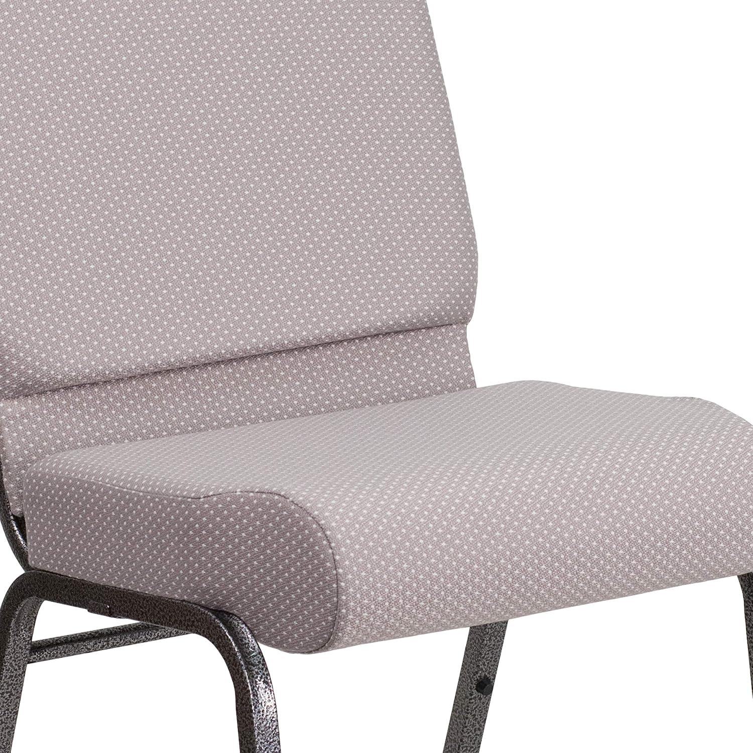 imageFlash Furniture HERCULES Series 21W Stacking Church Chair in Black Dot Patterned Fabric Gold Vein FrameGray Dot FabricSilver Vein Frame