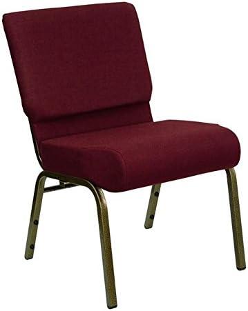 imageFlash Furniture HERCULES Series 21W Stacking Church Chair in Black Dot Patterned Fabric Gold Vein FrameHunter Green Dot Patterned FabricGold Vein Frame