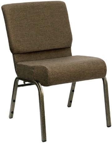 imageFlash Furniture HERCULES Series 21W Stacking Church Chair in Black Dot Patterned Fabric Gold Vein FrameHunter Green Dot Patterned FabricGold Vein Frame