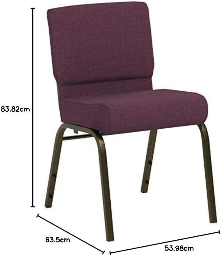 imageFlash Furniture HERCULES Series 21W Stacking Church Chair in Black Dot Patterned Fabric Gold Vein FramePlum FabricGold Vein Frame