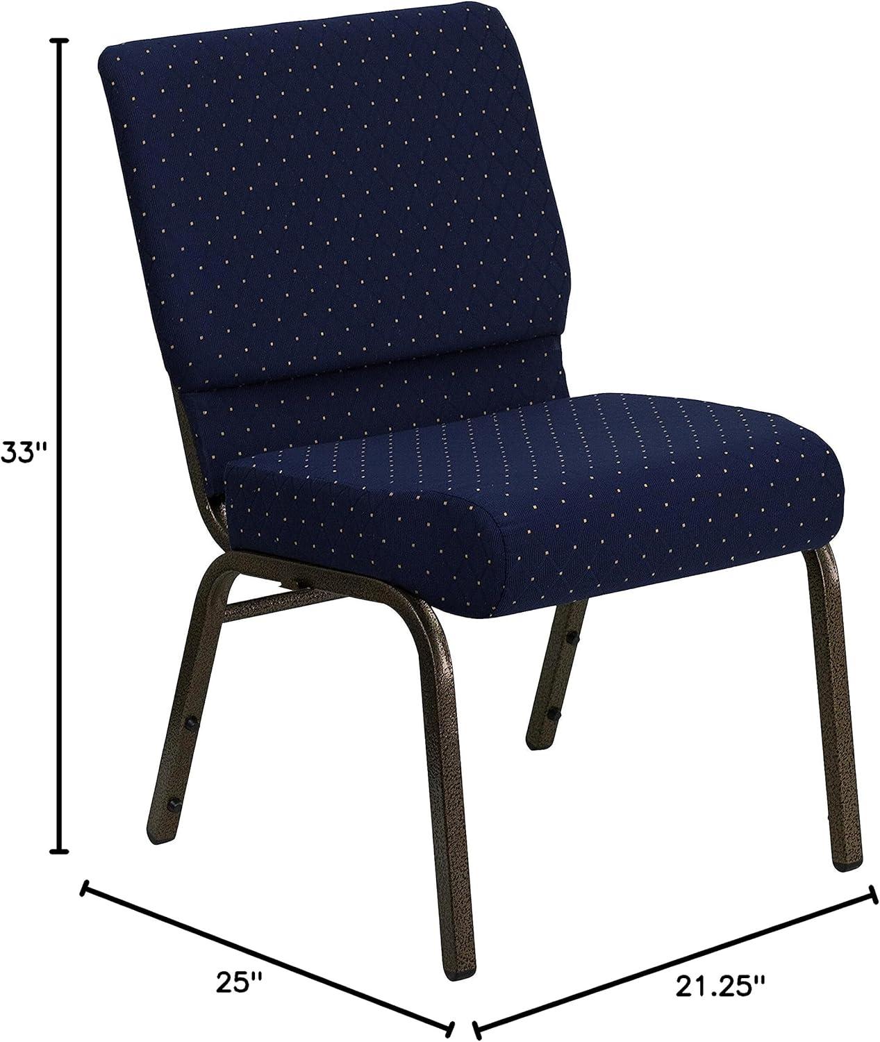 imageFlash Furniture HERCULES Series 21W Stacking Church Chair in Black Dot Patterned Fabric Gold Vein FrameRoyal Purple FabricGold Vein Frame