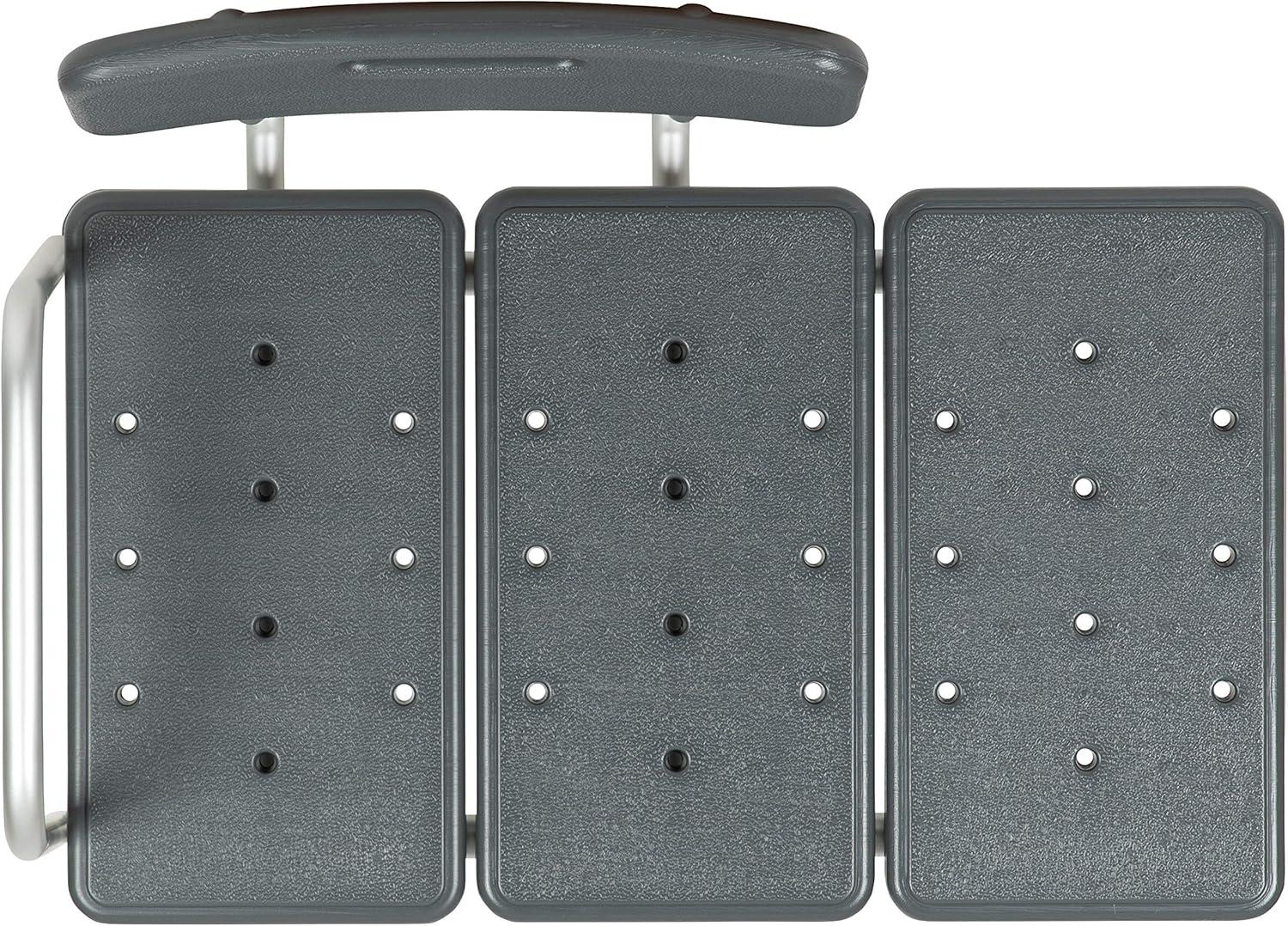imageFlash Furniture HERCULES Series 300 Lb Capacity Adjustable Gray Bath ampamp Shower Transfer Bench with Back and Side ArmGrey