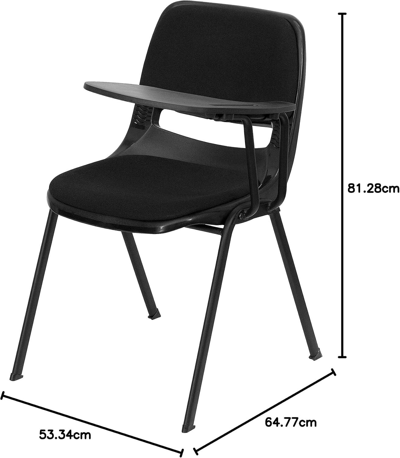 imageFlash Furniture HERCULES Series 661 lb Capacity Black Ergonomic Shell Stack Chair with Black Frame and 16 Seat HeightBlack