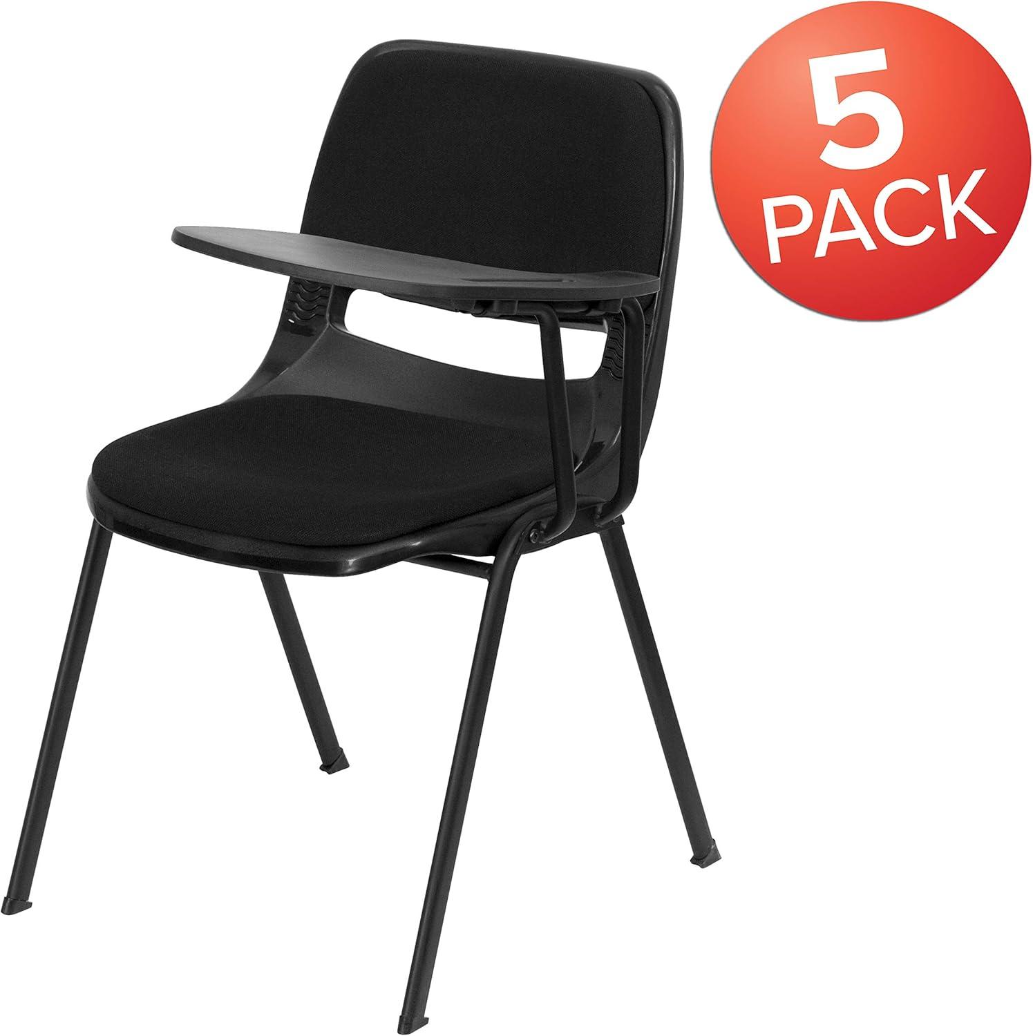 imageFlash Furniture HERCULES Series 661 lb Capacity Black Ergonomic Shell Stack Chair with Black Frame and 16 Seat HeightBlack