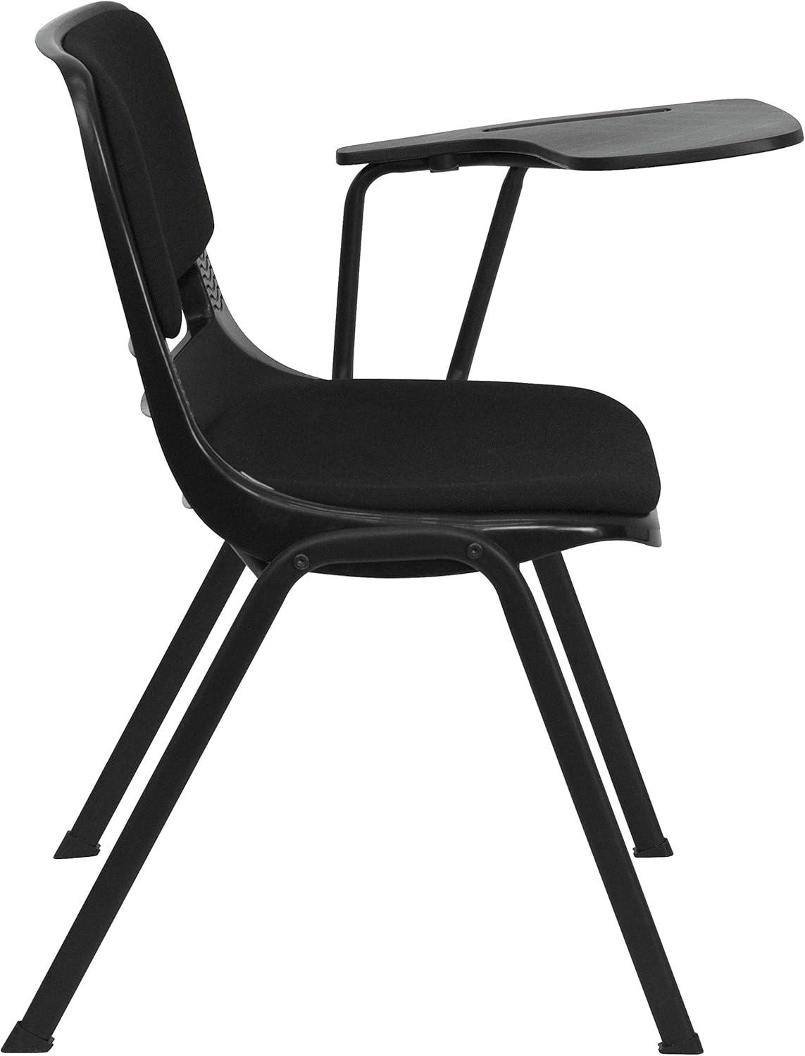 imageFlash Furniture HERCULES Series 661 lb Capacity Black Ergonomic Shell Stack Chair with Black Frame and 16 Seat HeightBlack