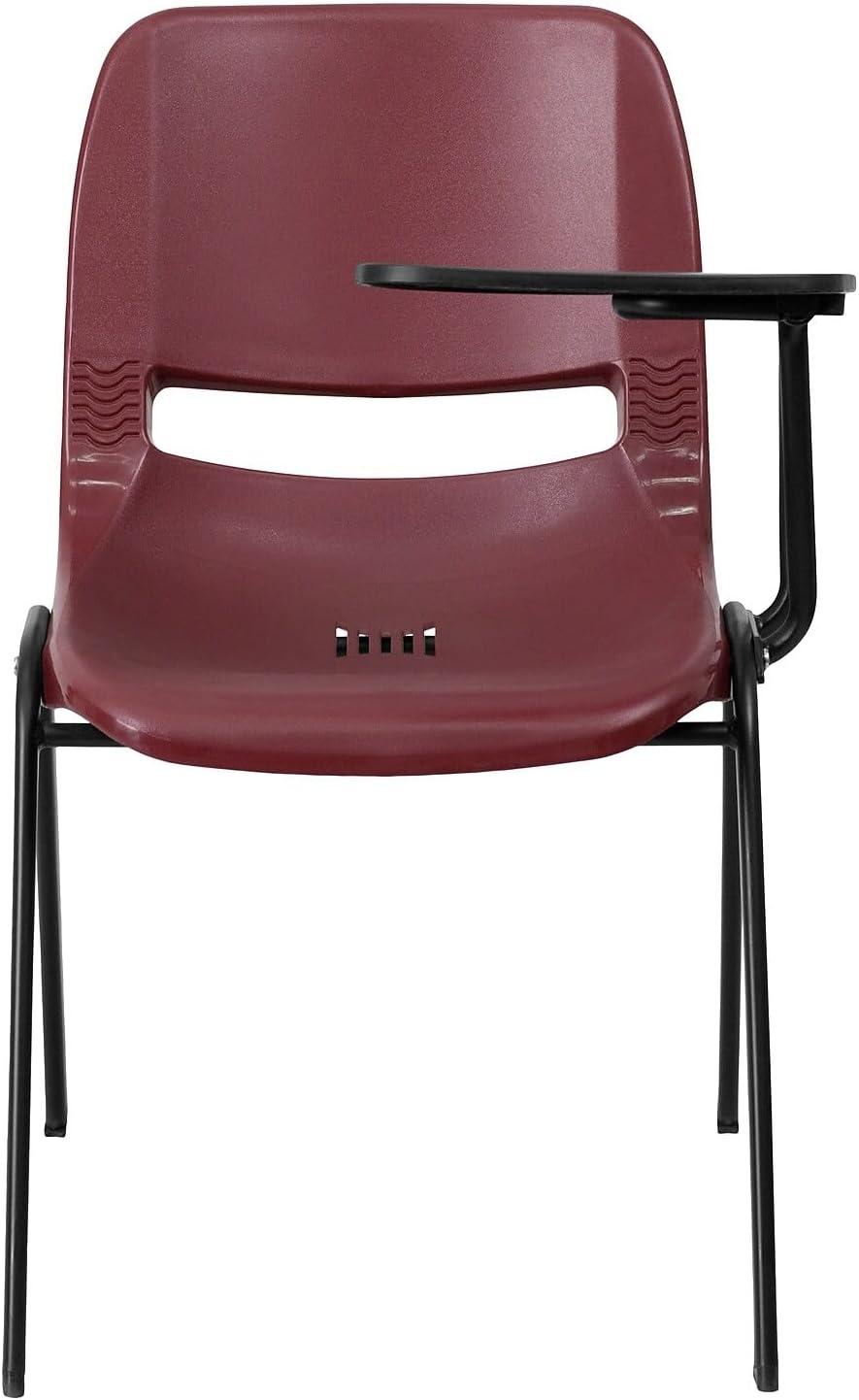 imageFlash Furniture HERCULES Series 661 lb Capacity Black Ergonomic Shell Stack Chair with Black Frame and 16 Seat HeightBurgundy