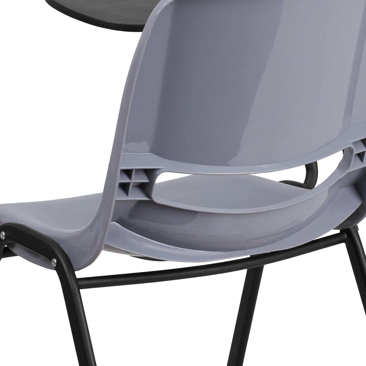 imageFlash Furniture HERCULES Series 661 lb Capacity Black Ergonomic Shell Stack Chair with Black Frame and 16 Seat HeightGrey