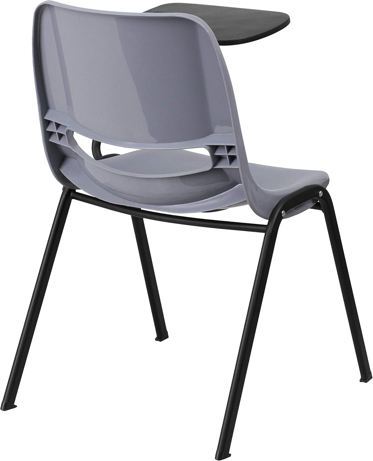 imageFlash Furniture HERCULES Series 661 lb Capacity Black Ergonomic Shell Stack Chair with Black Frame and 16 Seat HeightGrey
