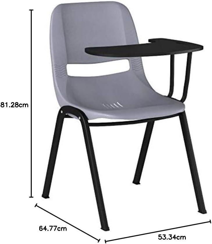 imageFlash Furniture HERCULES Series 661 lb Capacity Black Ergonomic Shell Stack Chair with Black Frame and 16 Seat HeightGrey