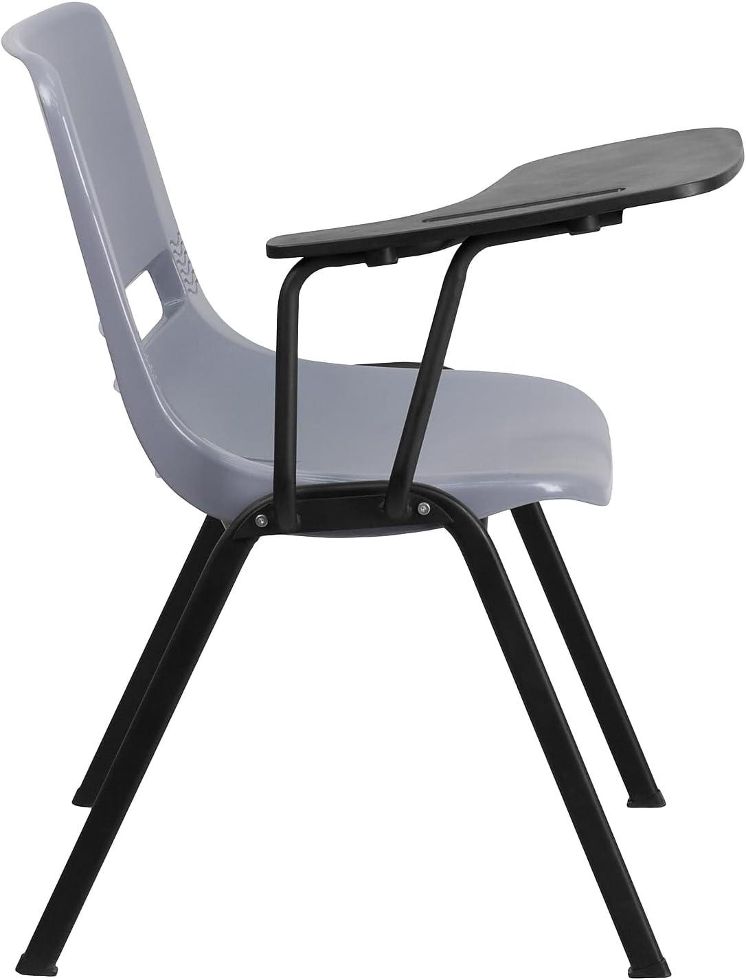 imageFlash Furniture HERCULES Series 661 lb Capacity Black Ergonomic Shell Stack Chair with Black Frame and 16 Seat HeightGrey