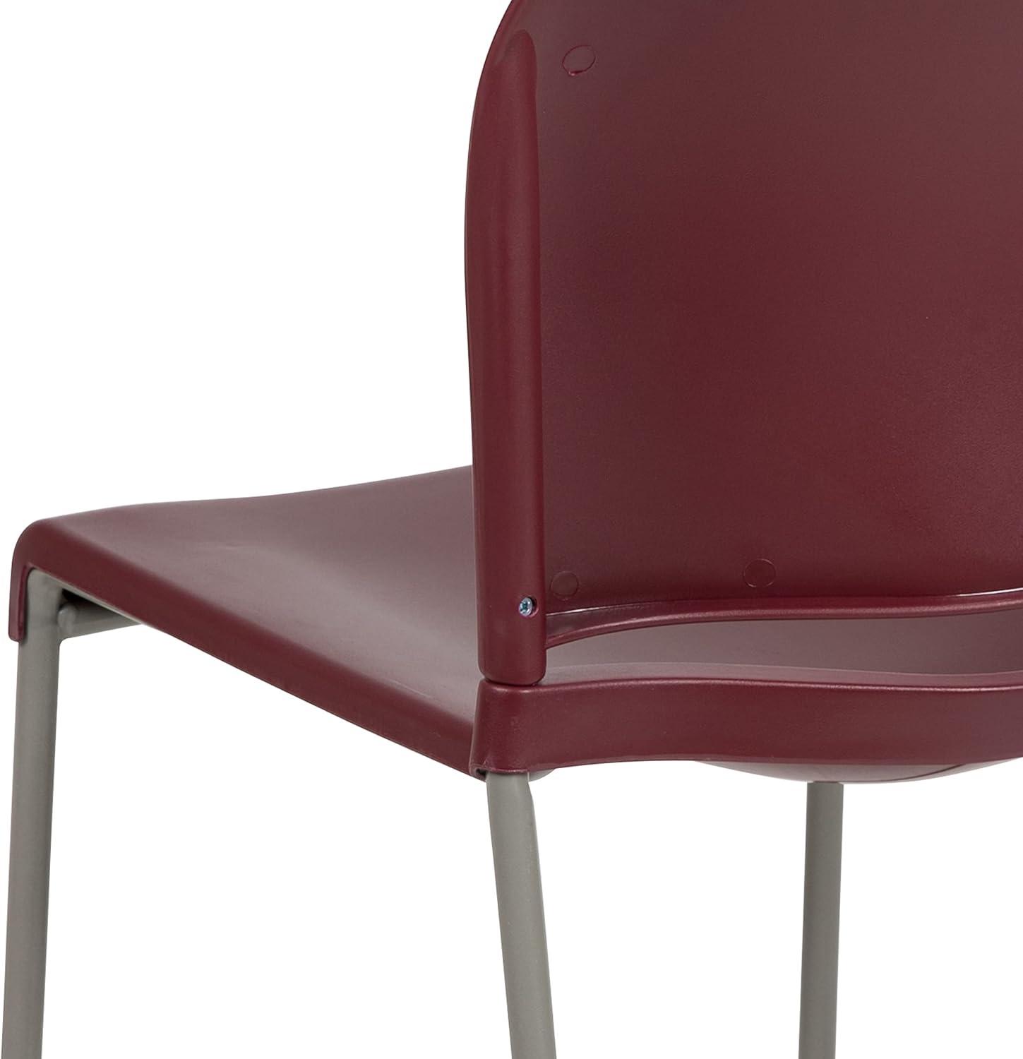 imageFlash Furniture HERCULES Series 880 lb Capacity Yellow Full Back Contoured Stack Chair with Gray Powder Coated Sled BaseBurgundy