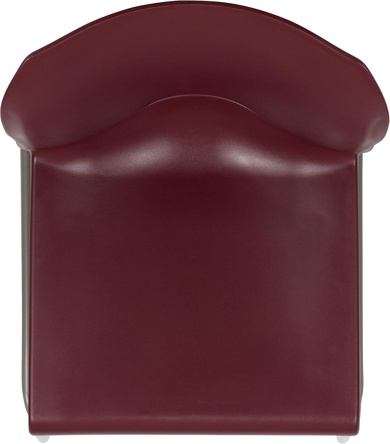 imageFlash Furniture HERCULES Series 880 lb Capacity Yellow Full Back Contoured Stack Chair with Gray Powder Coated Sled BaseBurgundy