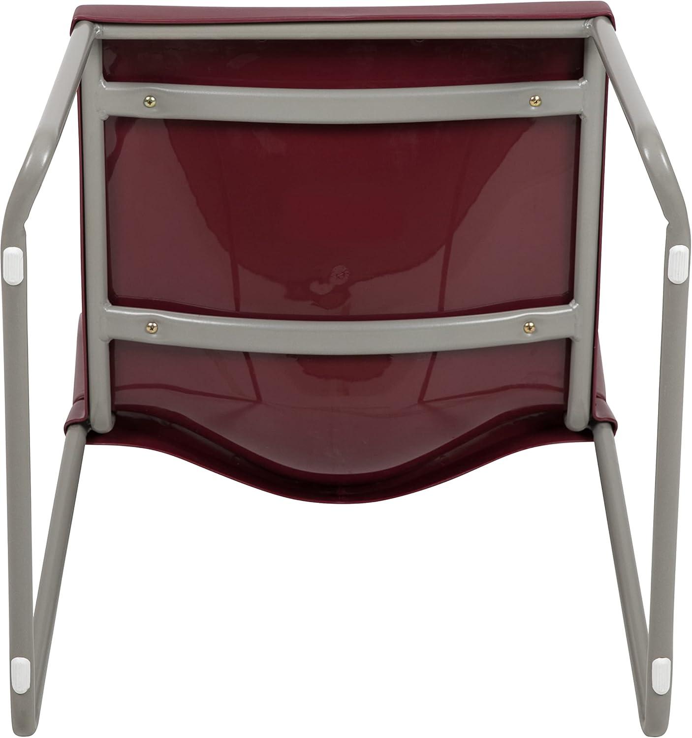 imageFlash Furniture HERCULES Series 880 lb Capacity Yellow Full Back Contoured Stack Chair with Gray Powder Coated Sled BaseBurgundy