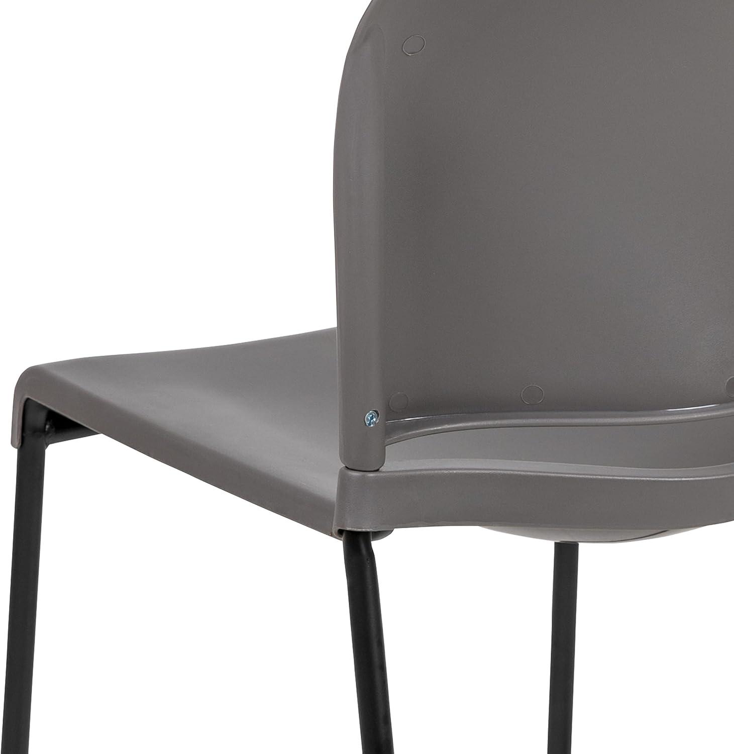 imageFlash Furniture HERCULES Series 880 lb Capacity Yellow Full Back Contoured Stack Chair with Gray Powder Coated Sled BaseGrey