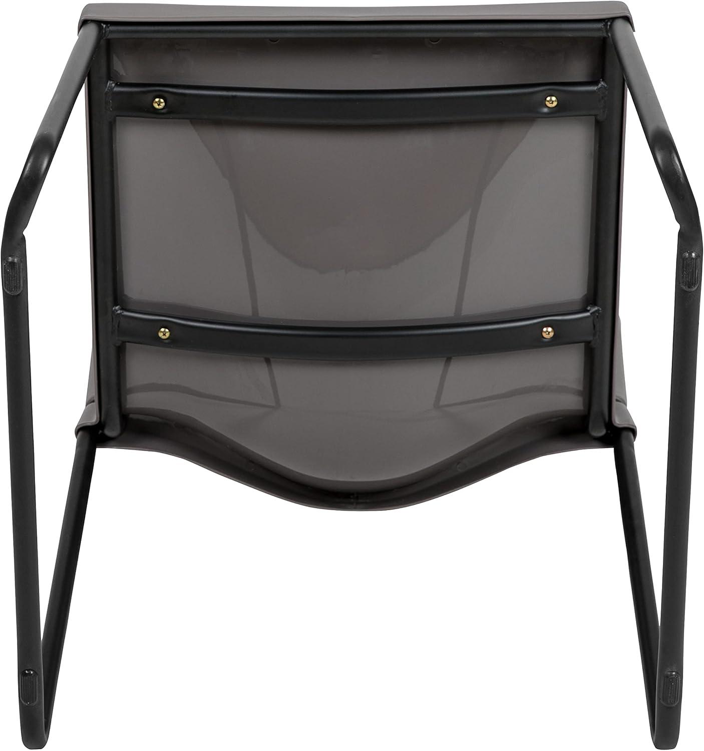 imageFlash Furniture HERCULES Series 880 lb Capacity Yellow Full Back Contoured Stack Chair with Gray Powder Coated Sled BaseGrey