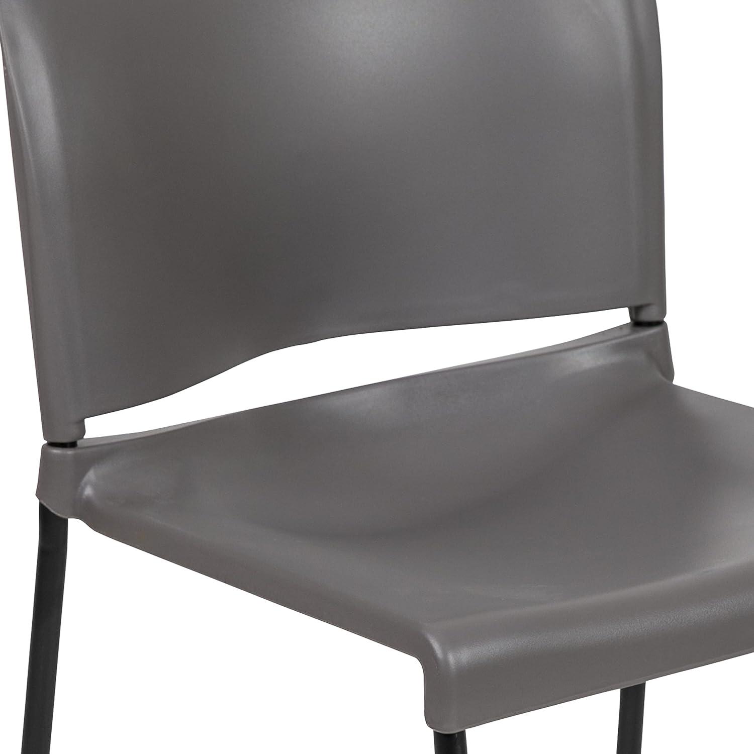 imageFlash Furniture HERCULES Series 880 lb Capacity Yellow Full Back Contoured Stack Chair with Gray Powder Coated Sled BaseGrey